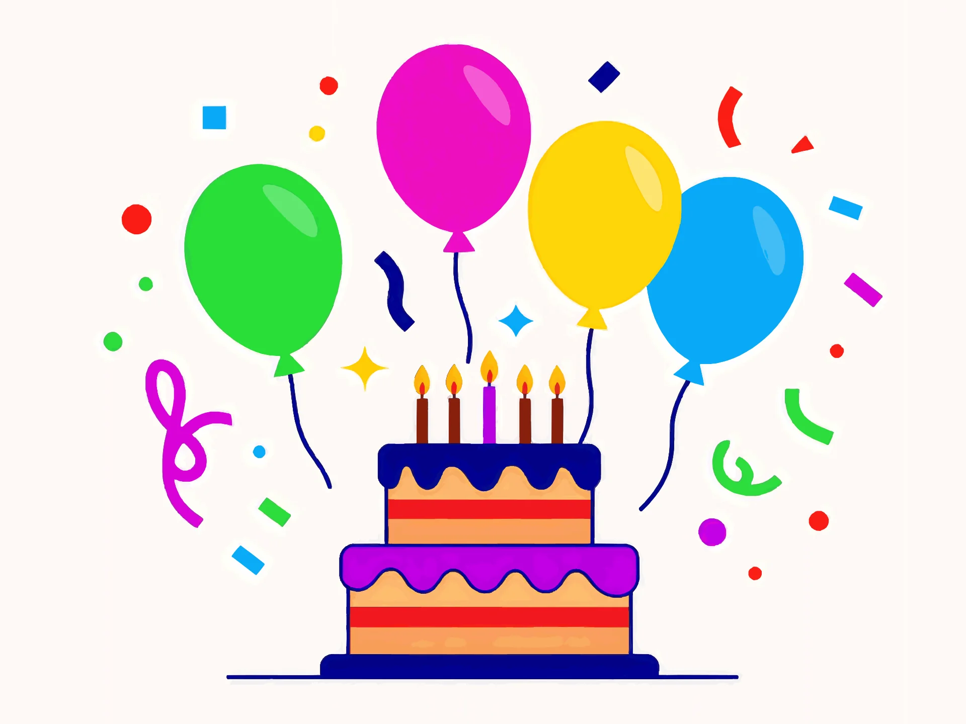Aniversário card — festive style