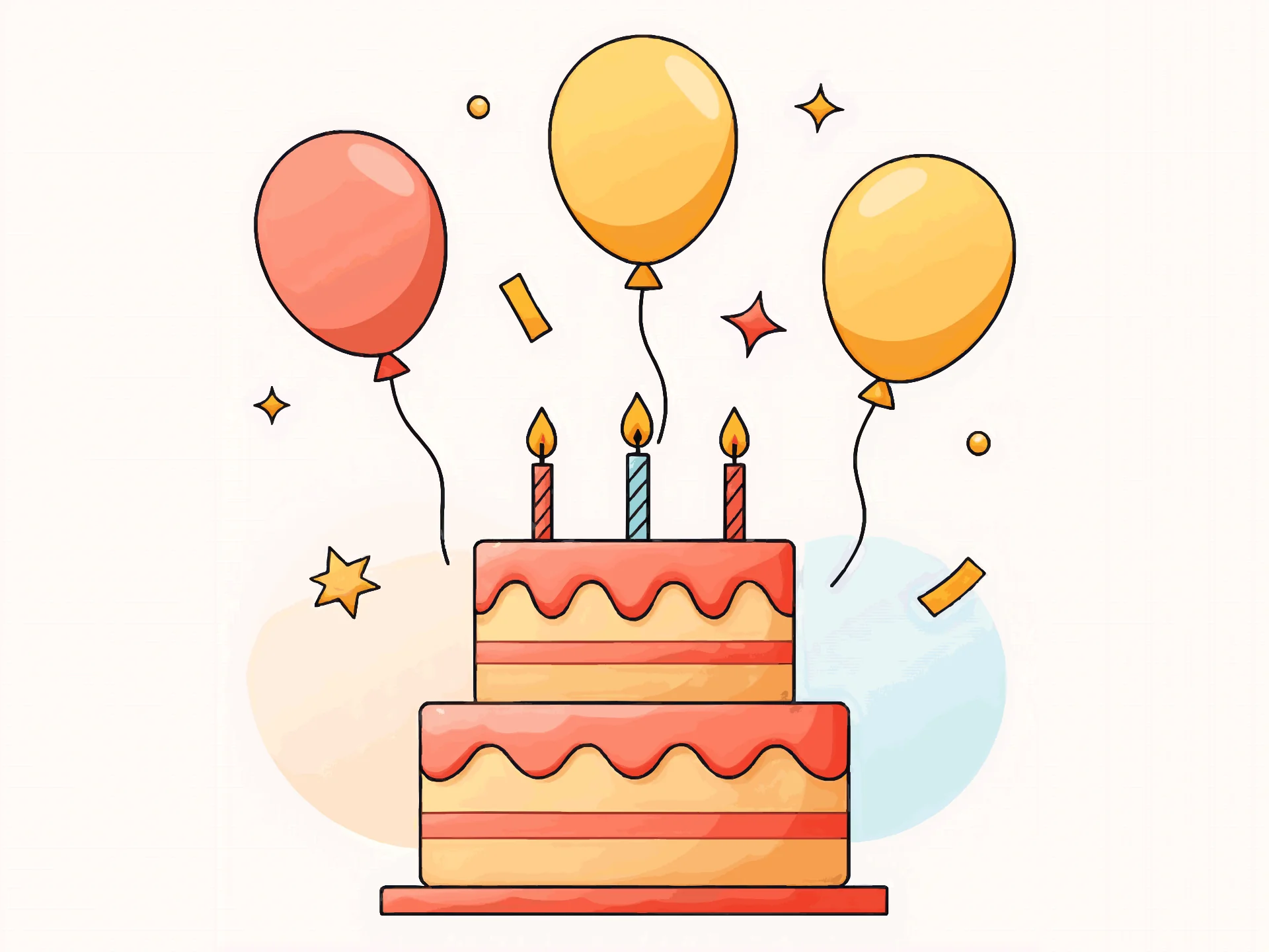 Aniversário card — warm style