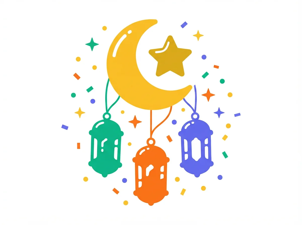 عيد الفطر card — playful style